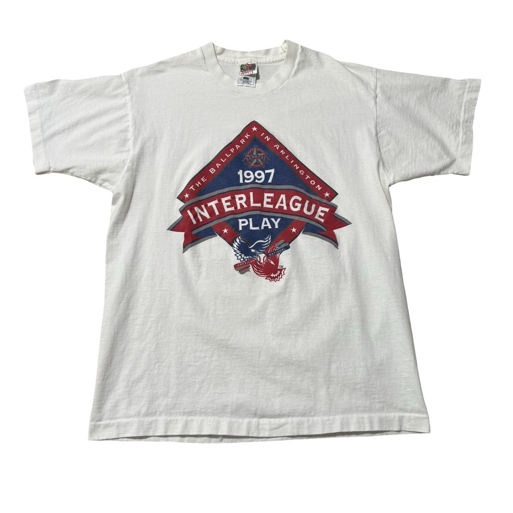 Vintage 1997‎ Texas Rangers Single Stitch T Shirt *Stained Size M 20.5 x 27